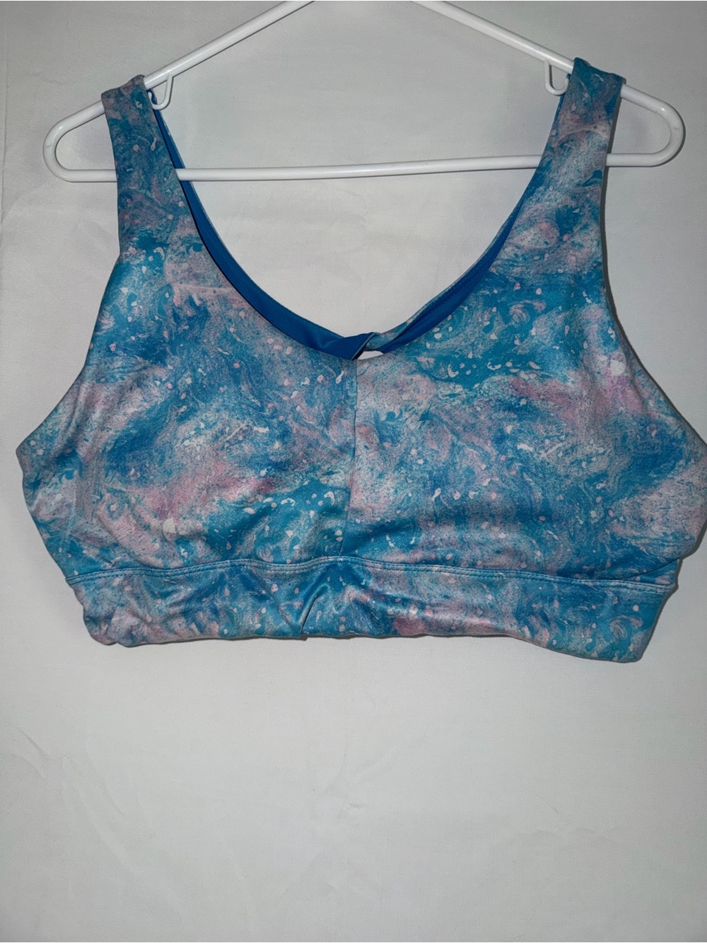 Juicy Couture Blue Marble Print Sports Bra
